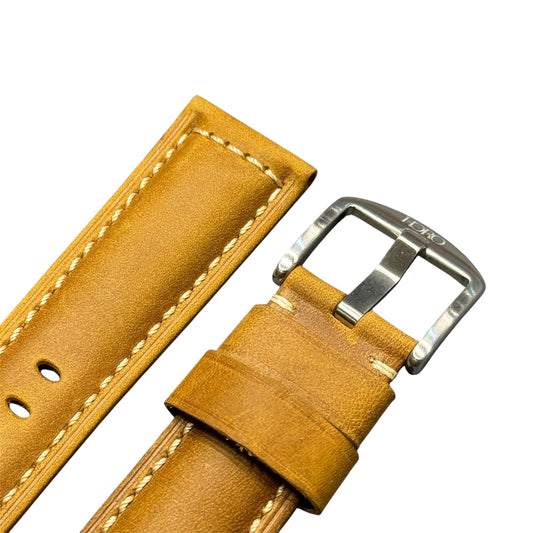 969 - Calf leather strap Matt Honey brown