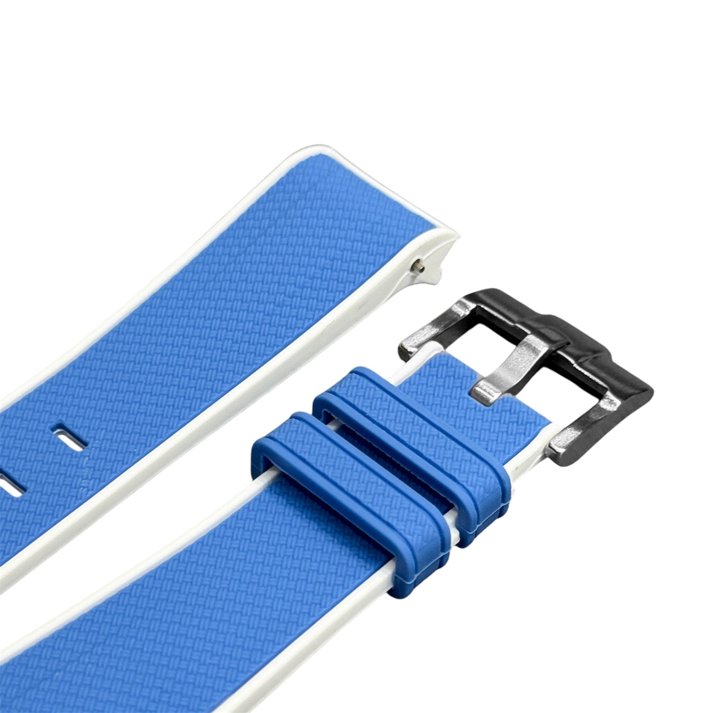 61M - Blue/White Rubber strap