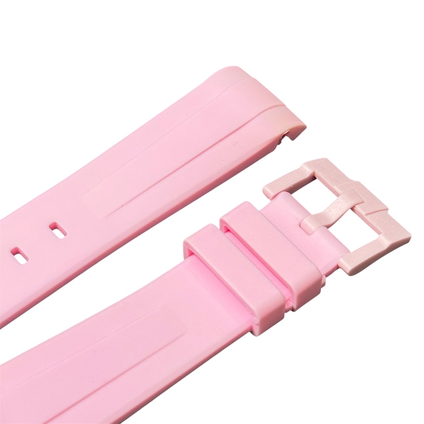 60M - Pink Curve end Rubber strap