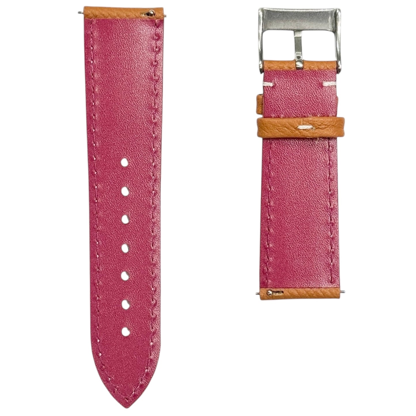 XS - Golden brown & Cherry Red Calf strap