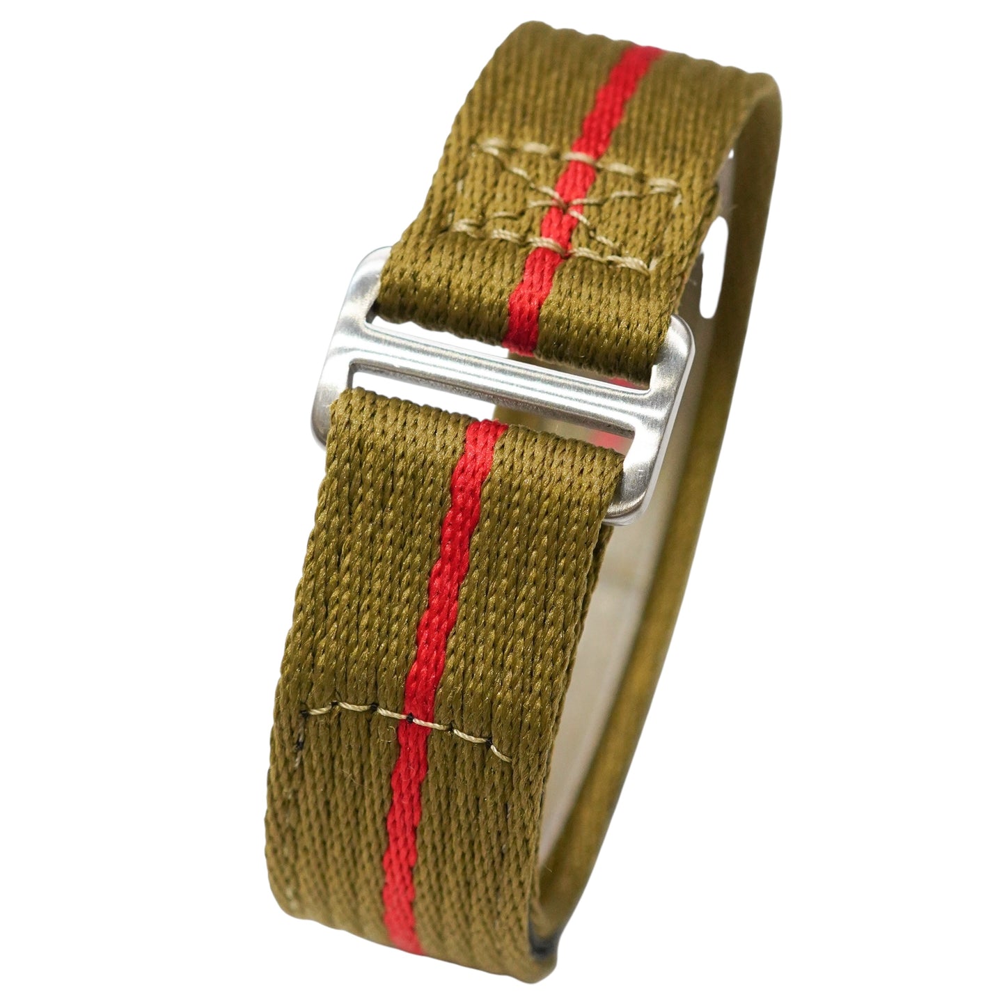 7B - Green/red Velcro Nylons Fabric NATO strap