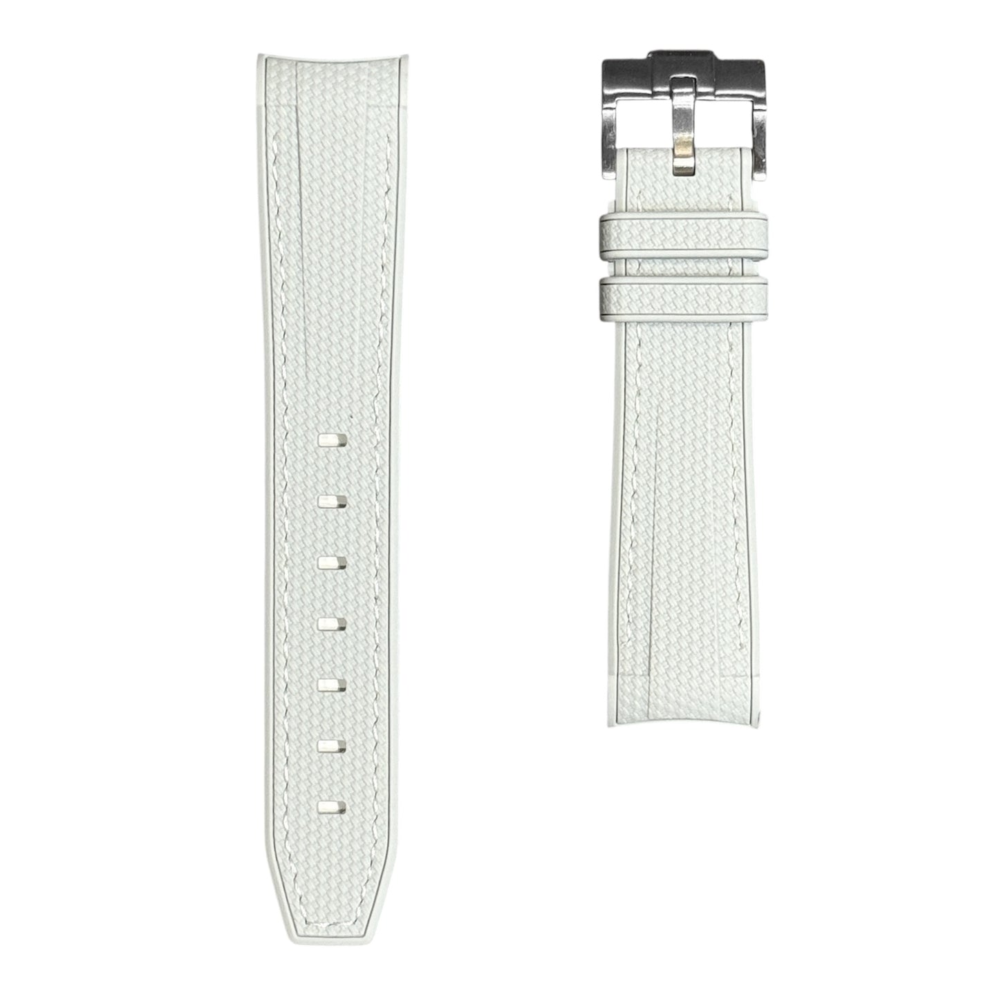 🎁 61M - Rubber strap Light Grey with white stitching (100% off)