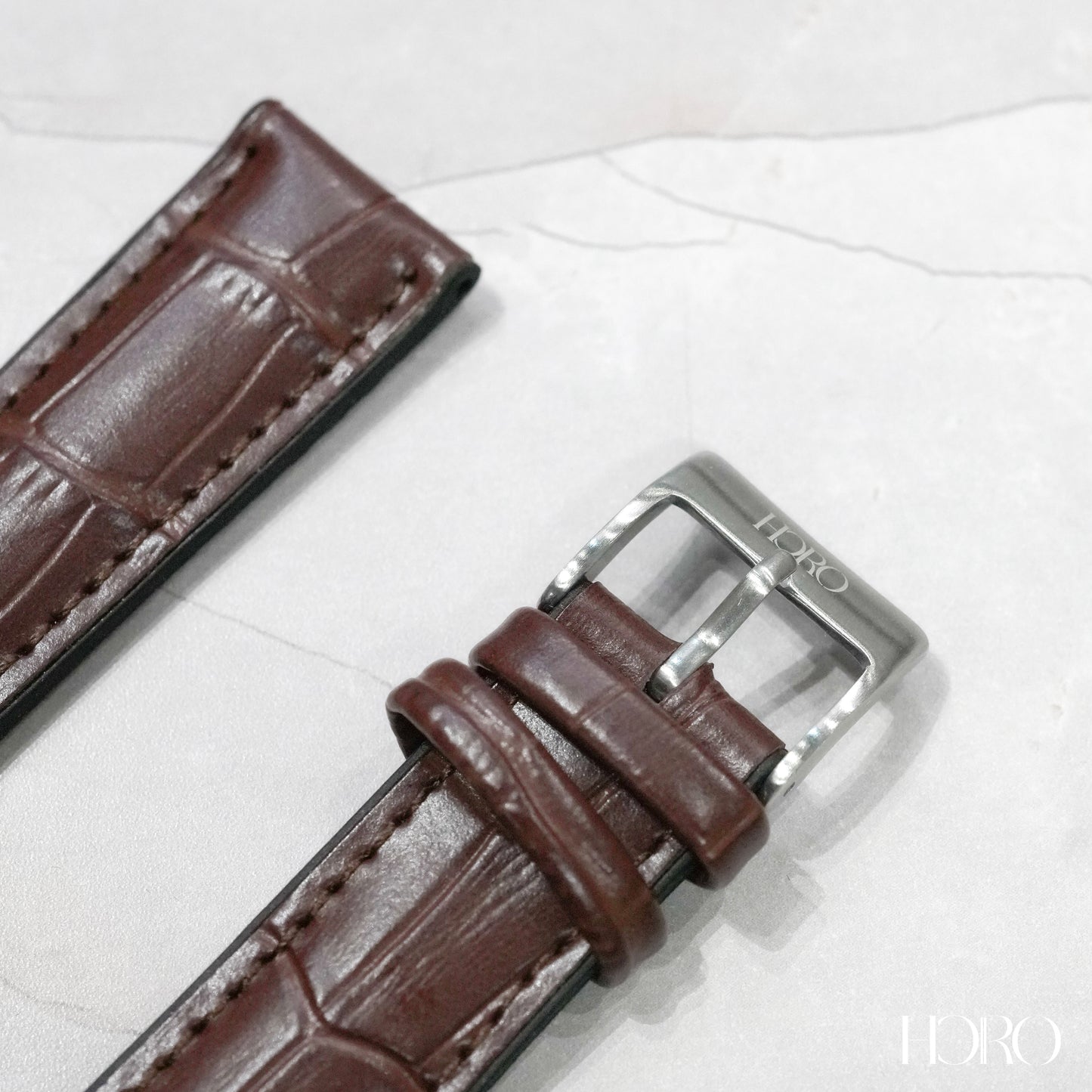 59X - Calf/silicone rubber strap Black Brown