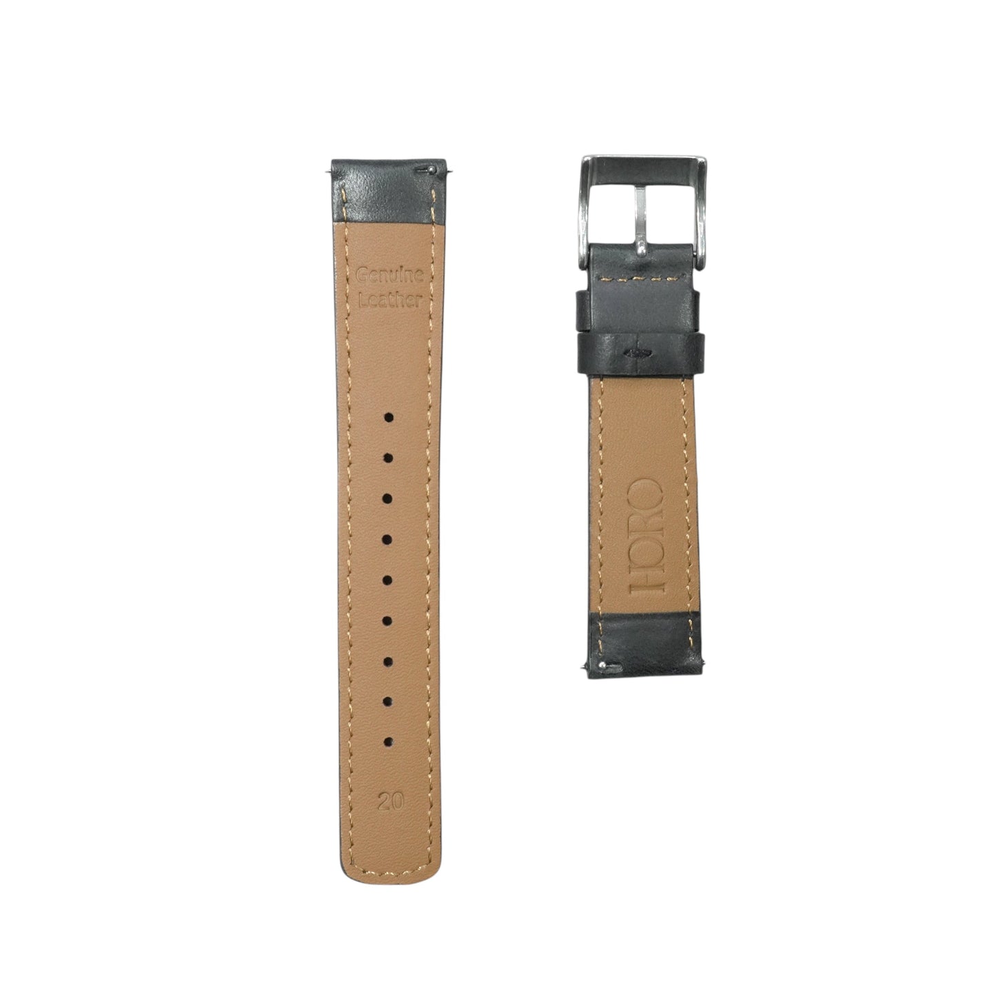 52A - Calf leather strap Black
