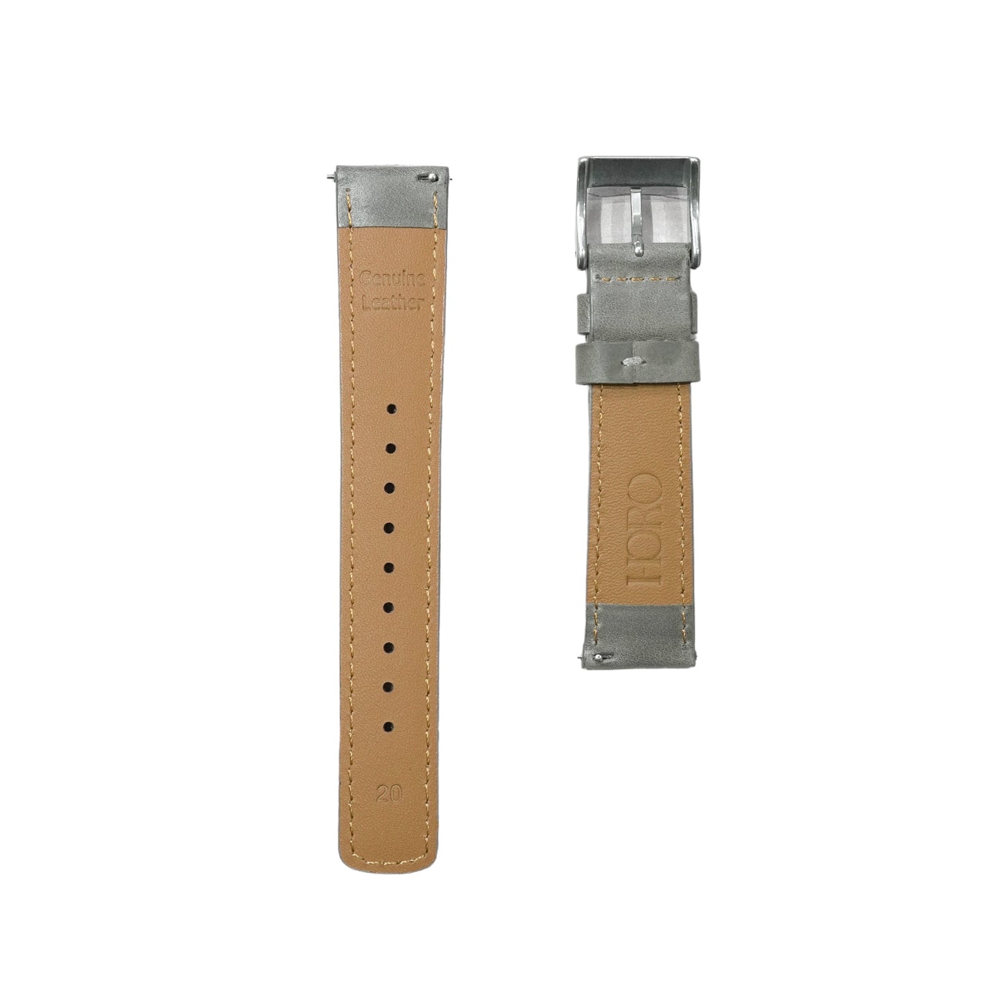 52A - Calf leather strap Grey