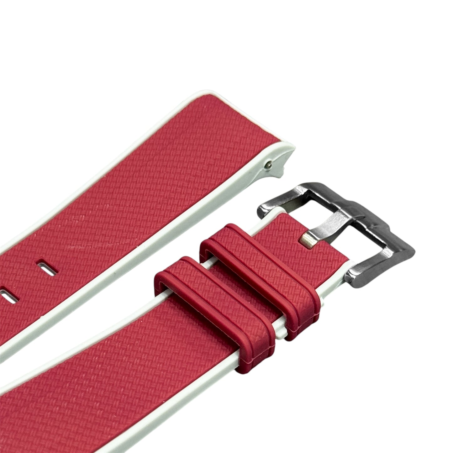 61M - Burgundy/Grey Rubber strap