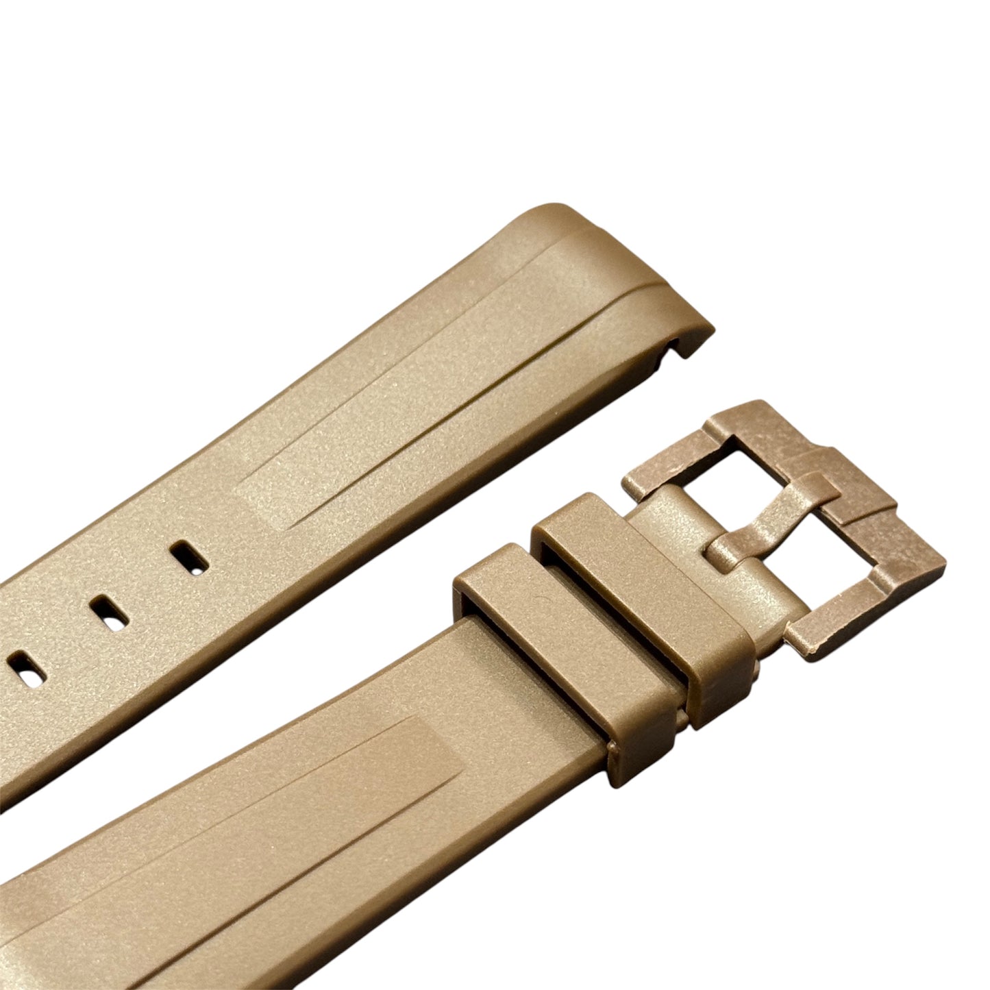 60M - Brown Curve end Rubber strap