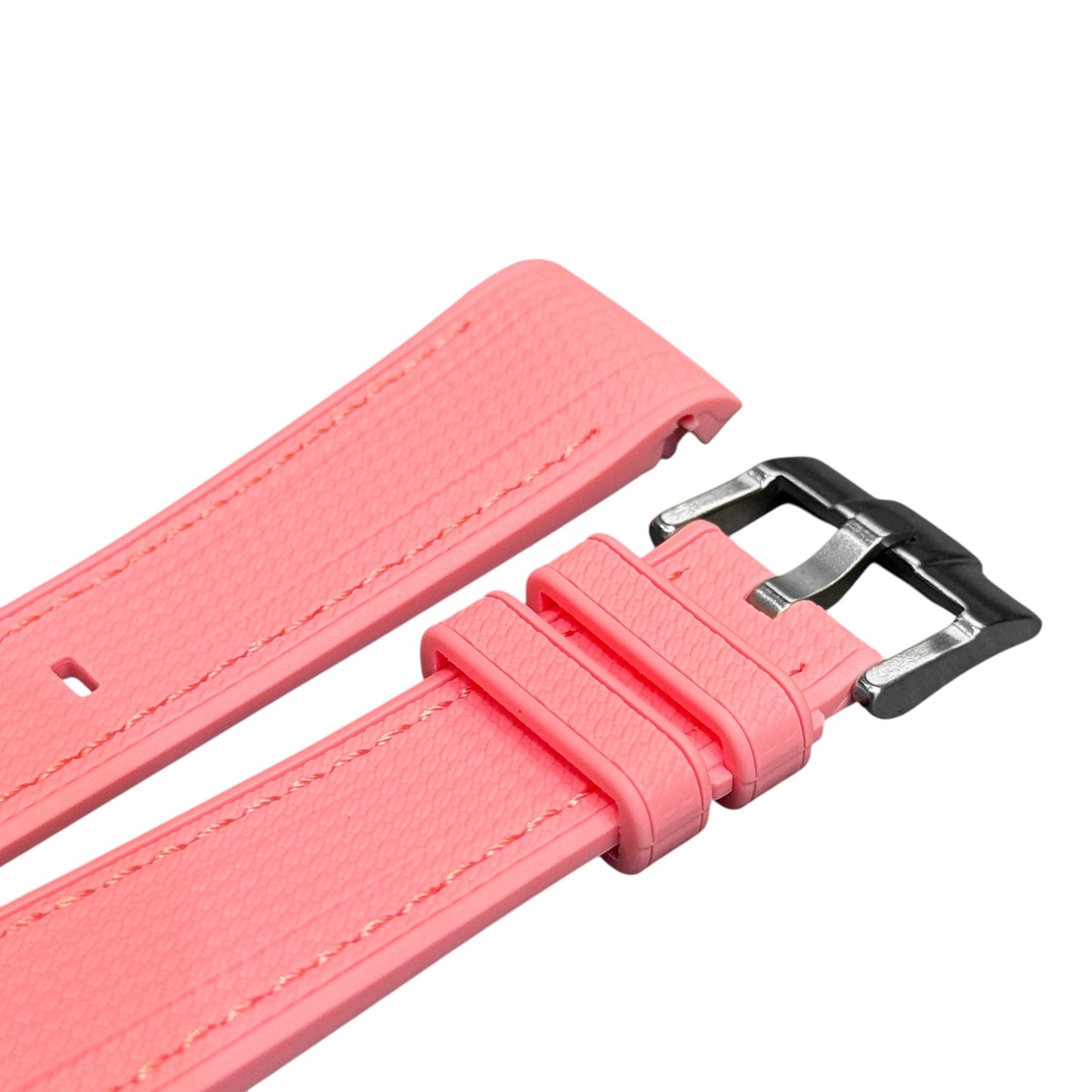 61M - Rose pink with stitching Rubber strap