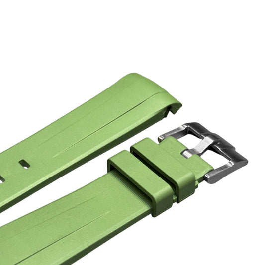 62M - Military Green 20mm curve end FKM rubber strap