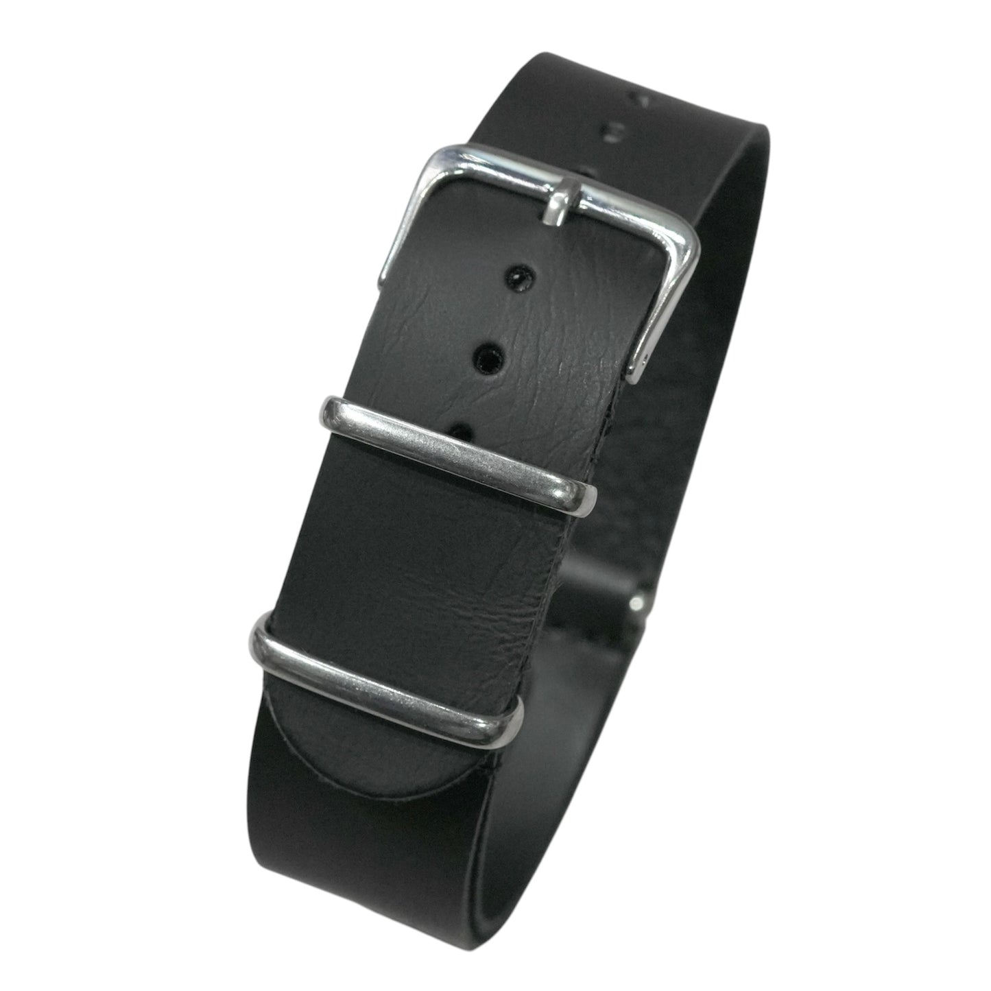 297 - Leather NATO Strap Black