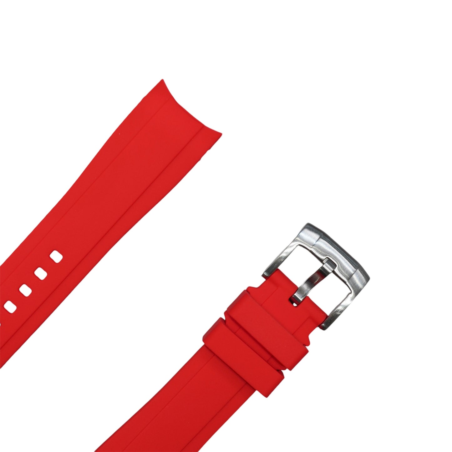 63M - Red Curve end rubber strap