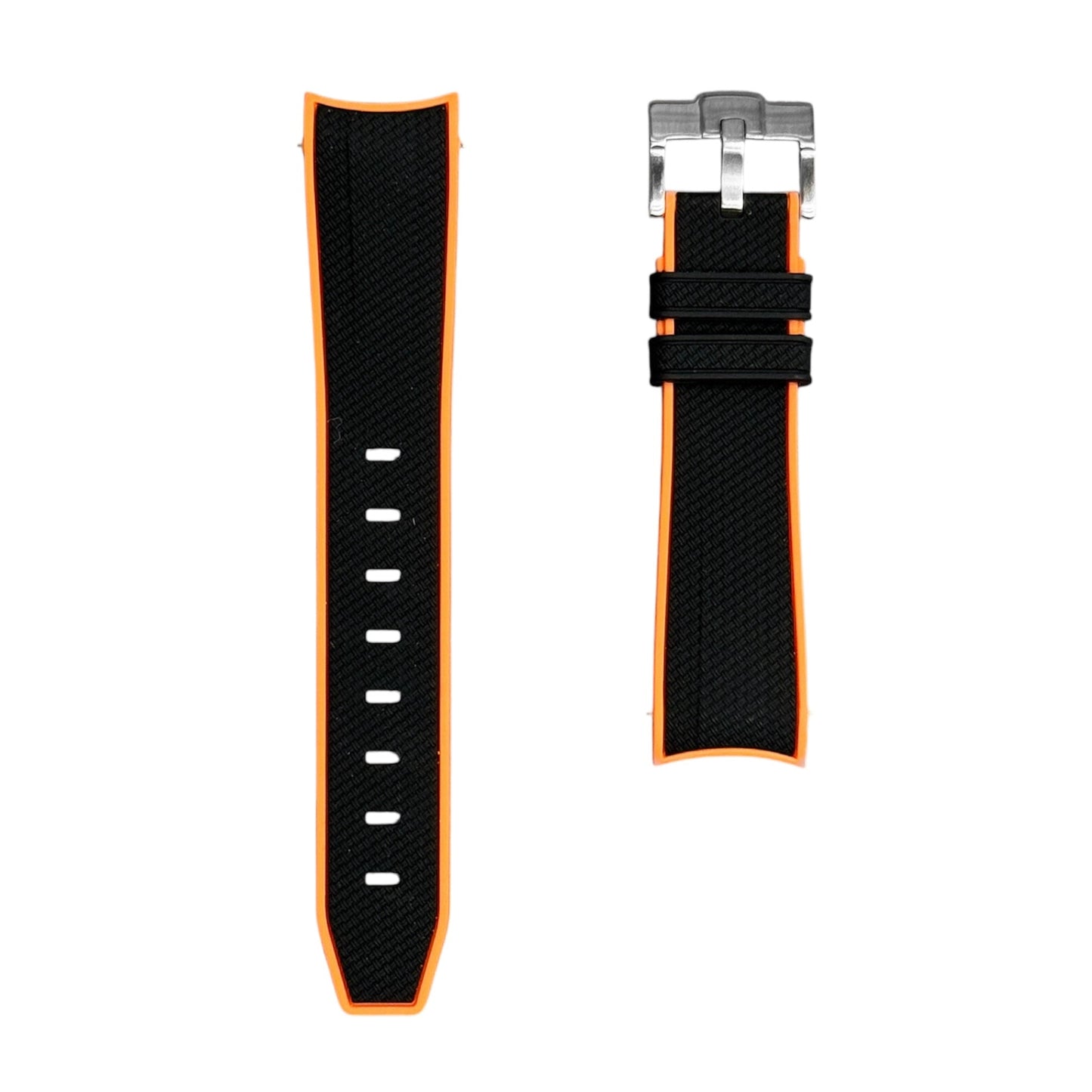 🎁 61M - Black/Orange Rubber strap (100% off)