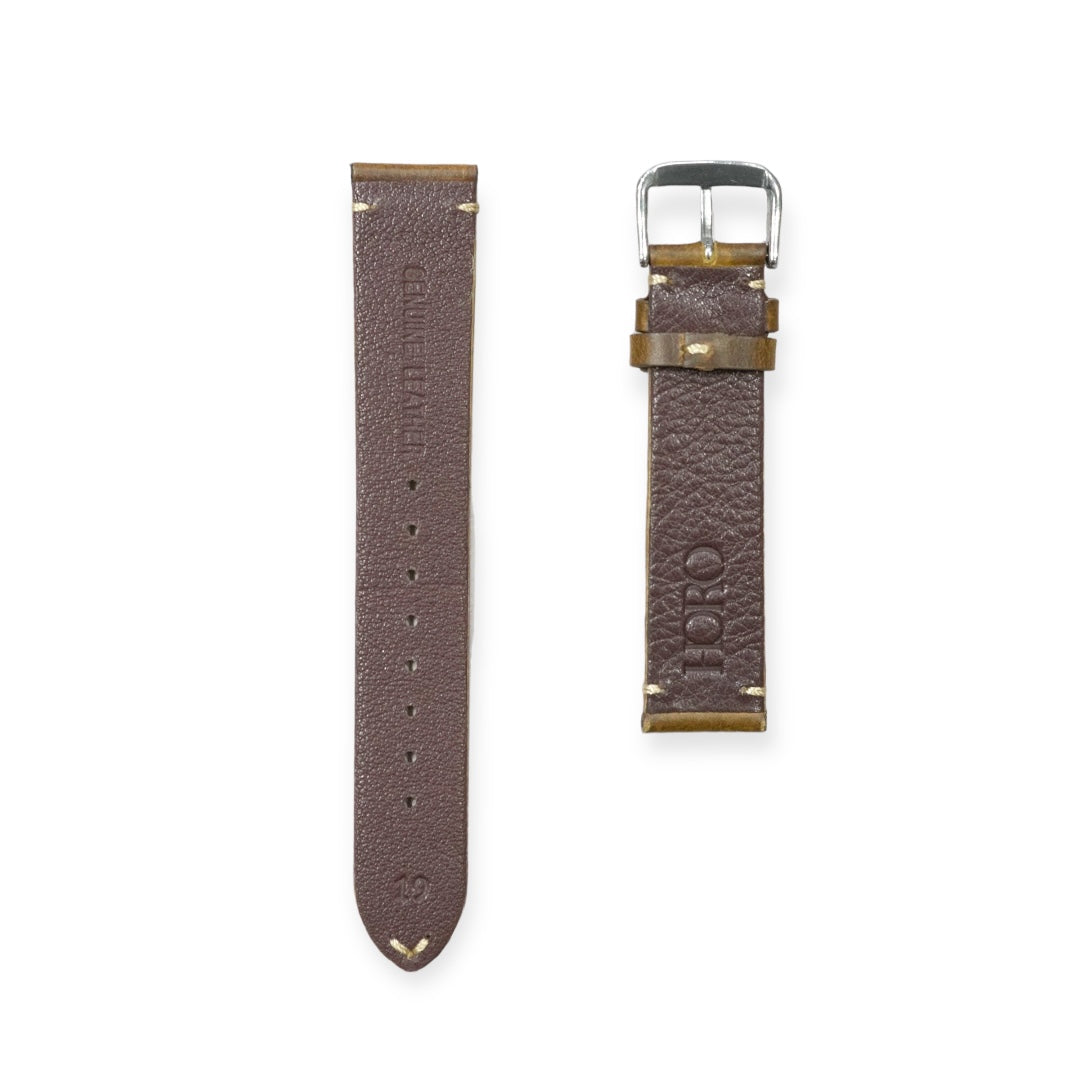 102 - Vintage calf leather strap Mud Brown
