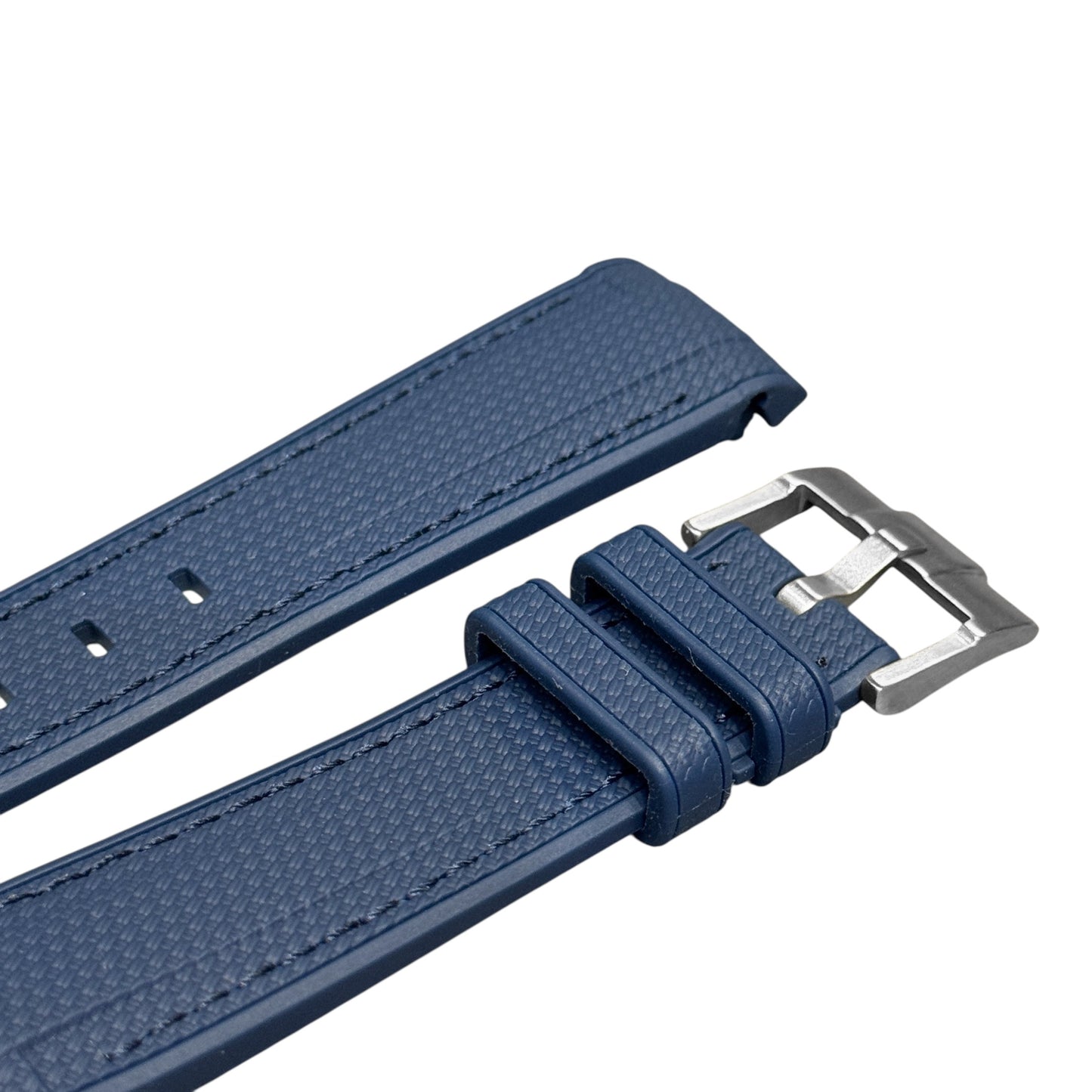 🎁 61M - Rubber strap Navy blue with stitching (100% off)