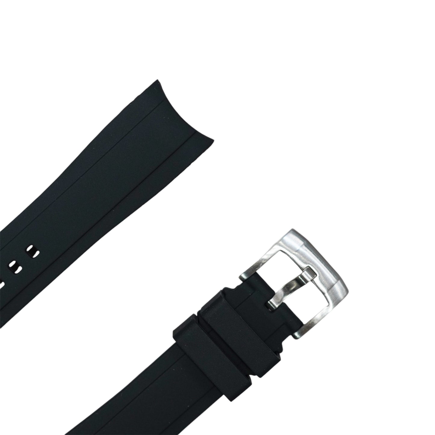 63M - Black Curve end rubber strap