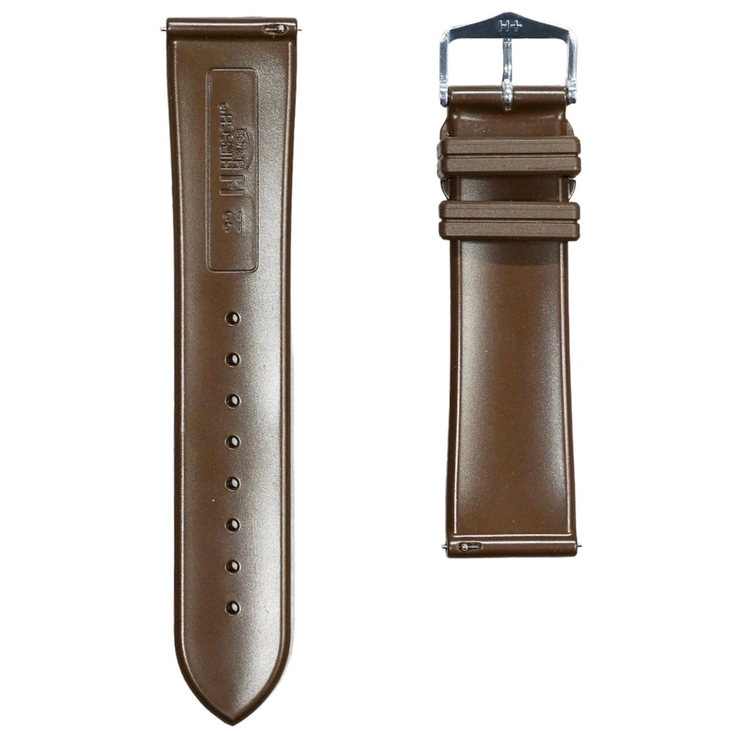 Hirsch HEVEA Natural Rubber Waterproof Watch Strap in BROWN