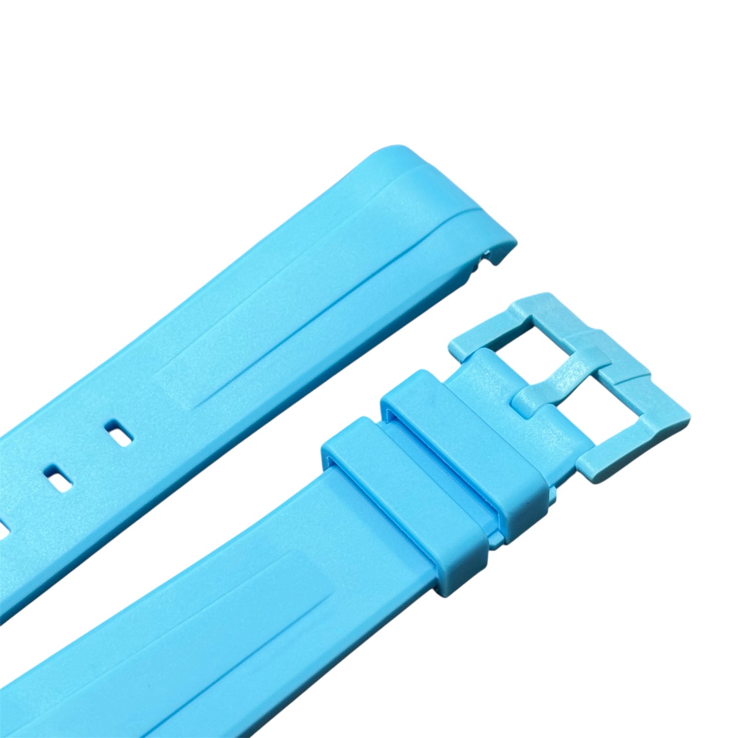 60M - Miami blue Curve end Rubber strap