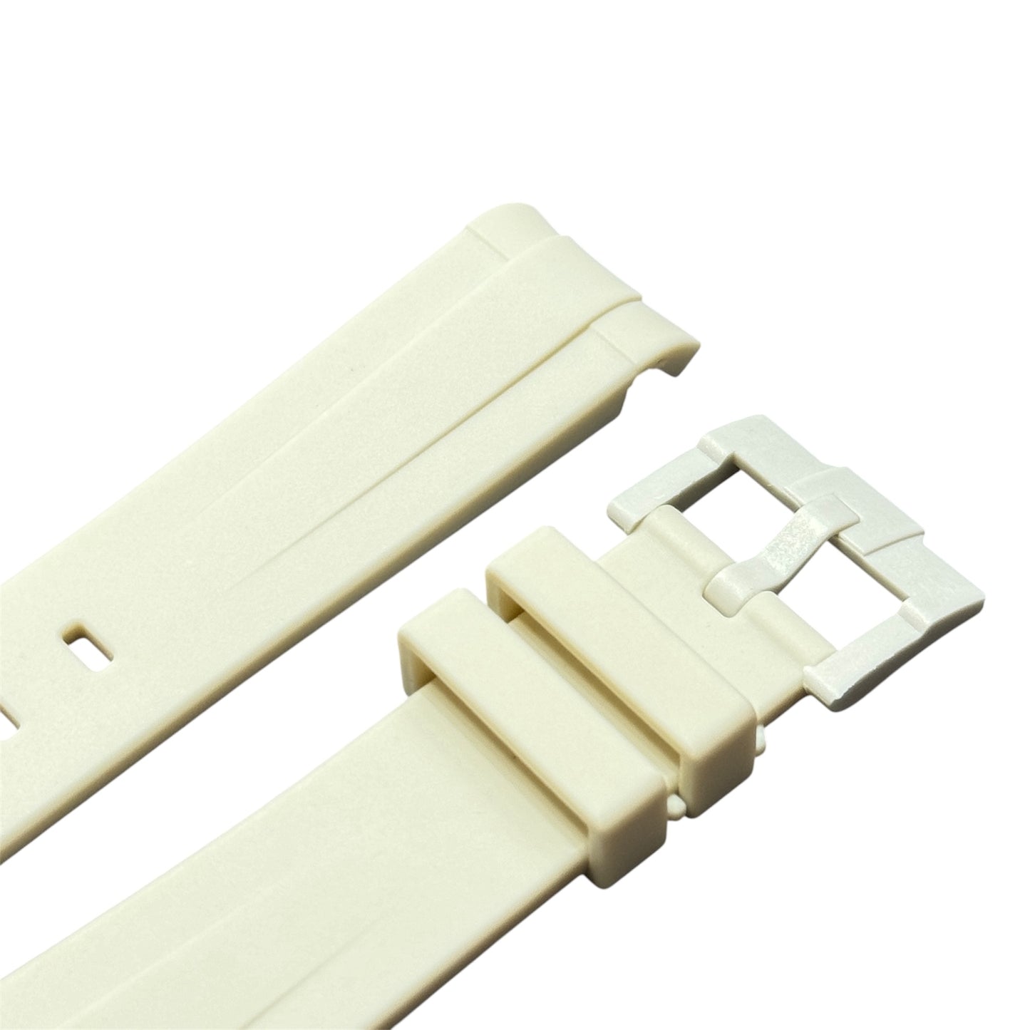 60M - Off white Curve end Rubber strap
