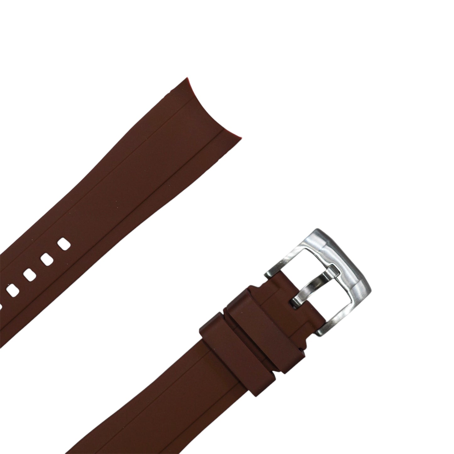 63M - Brown Curve end rubber strap
