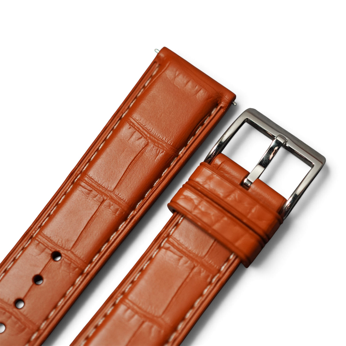 AGFKM - Golden brown Alligator pattern FKM Rubber strap