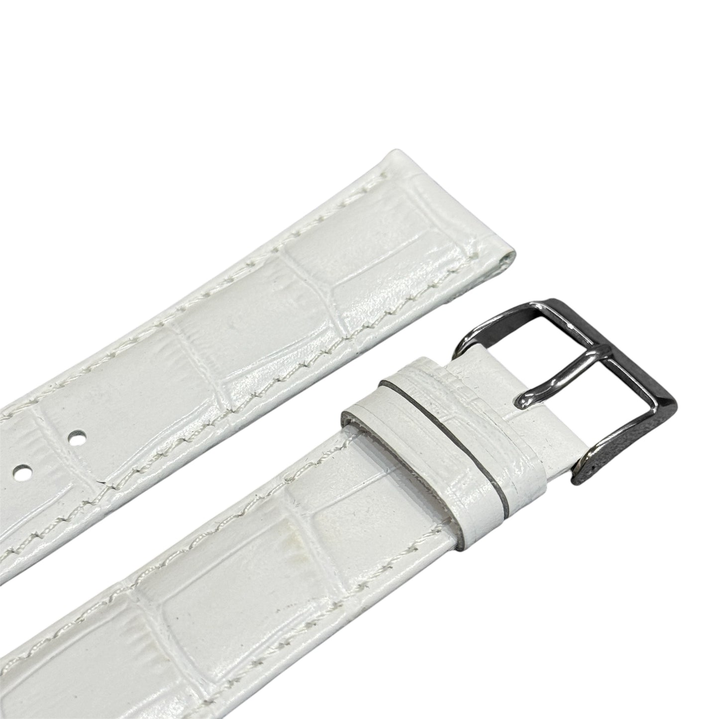 7A - White genuine leather strap