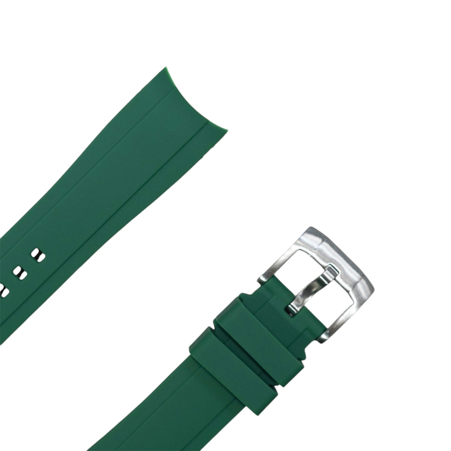 63M - Forest Green Curve end rubber strap
