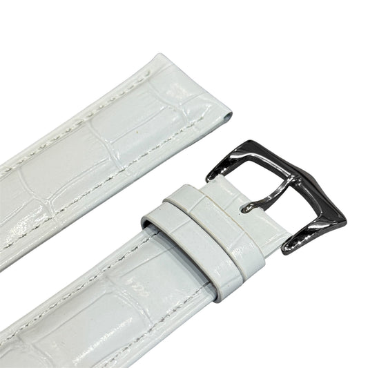 8A - Pure white Genuine Leather strap