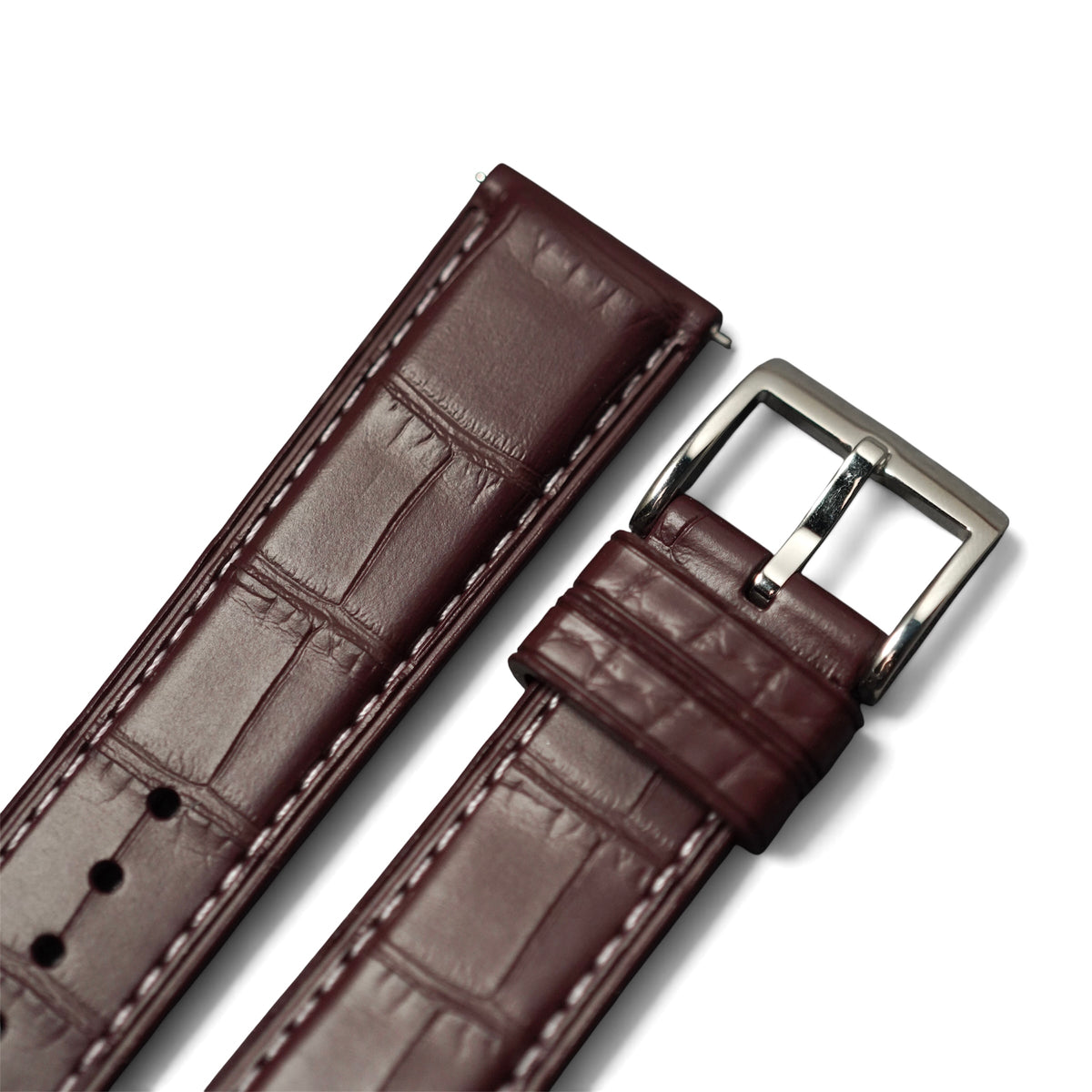 AGFKM - Burgundy Alligator pattern FKM Rubber strap