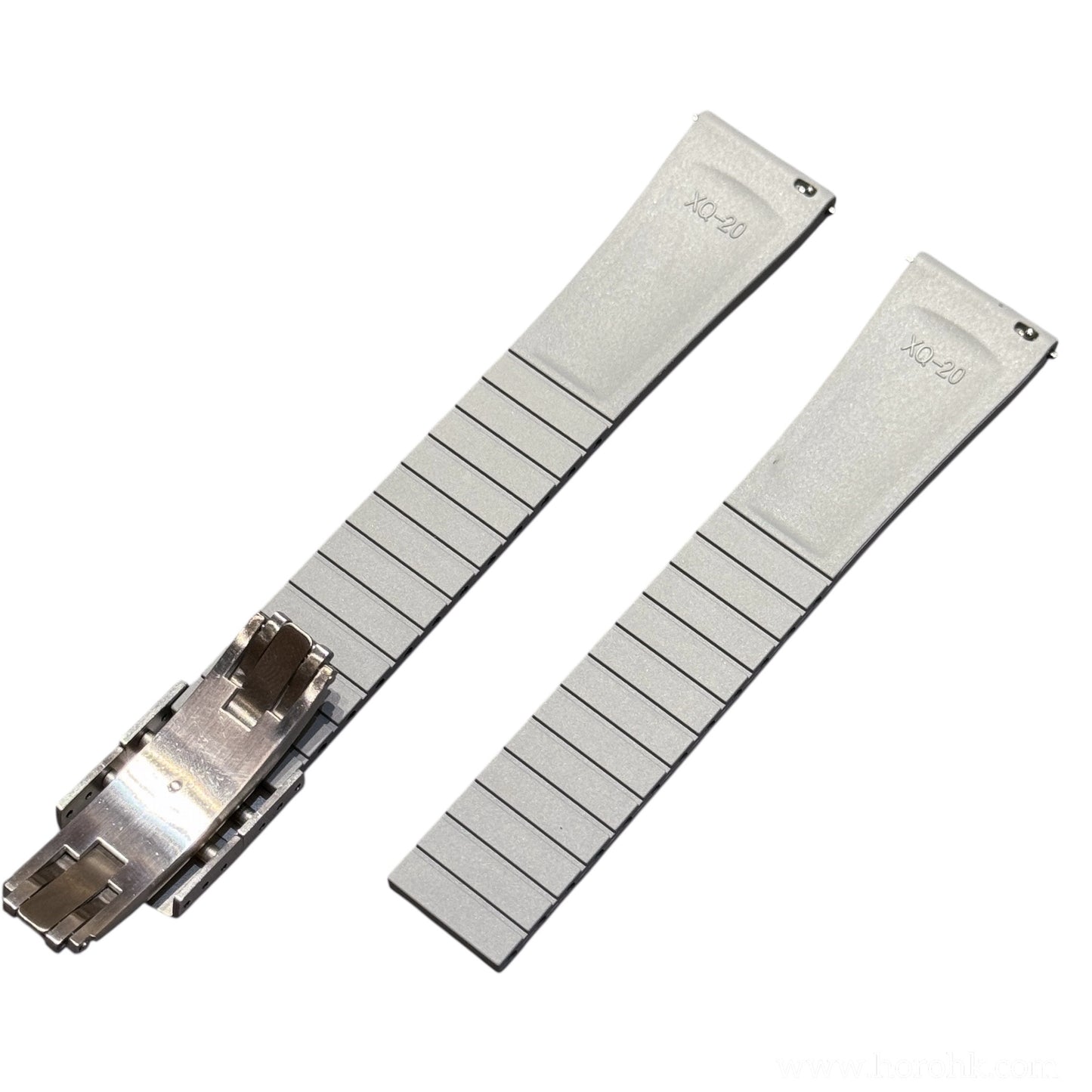 610 - Grey Adjustable FKM Rubber strap with clasps