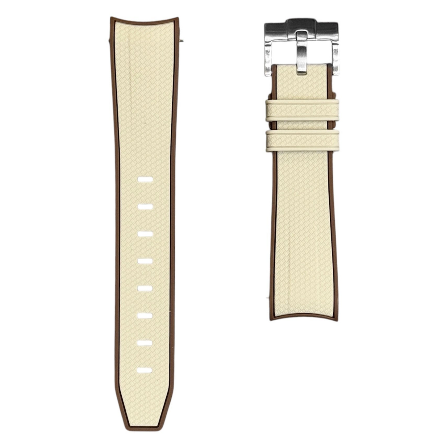 61M - Beige/Brown Rubber strap