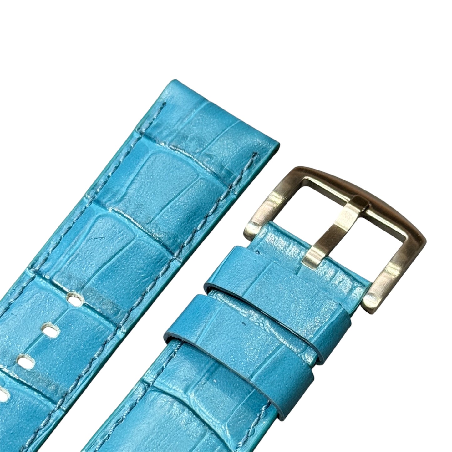 4A - Aqua blue Genuine leather strap