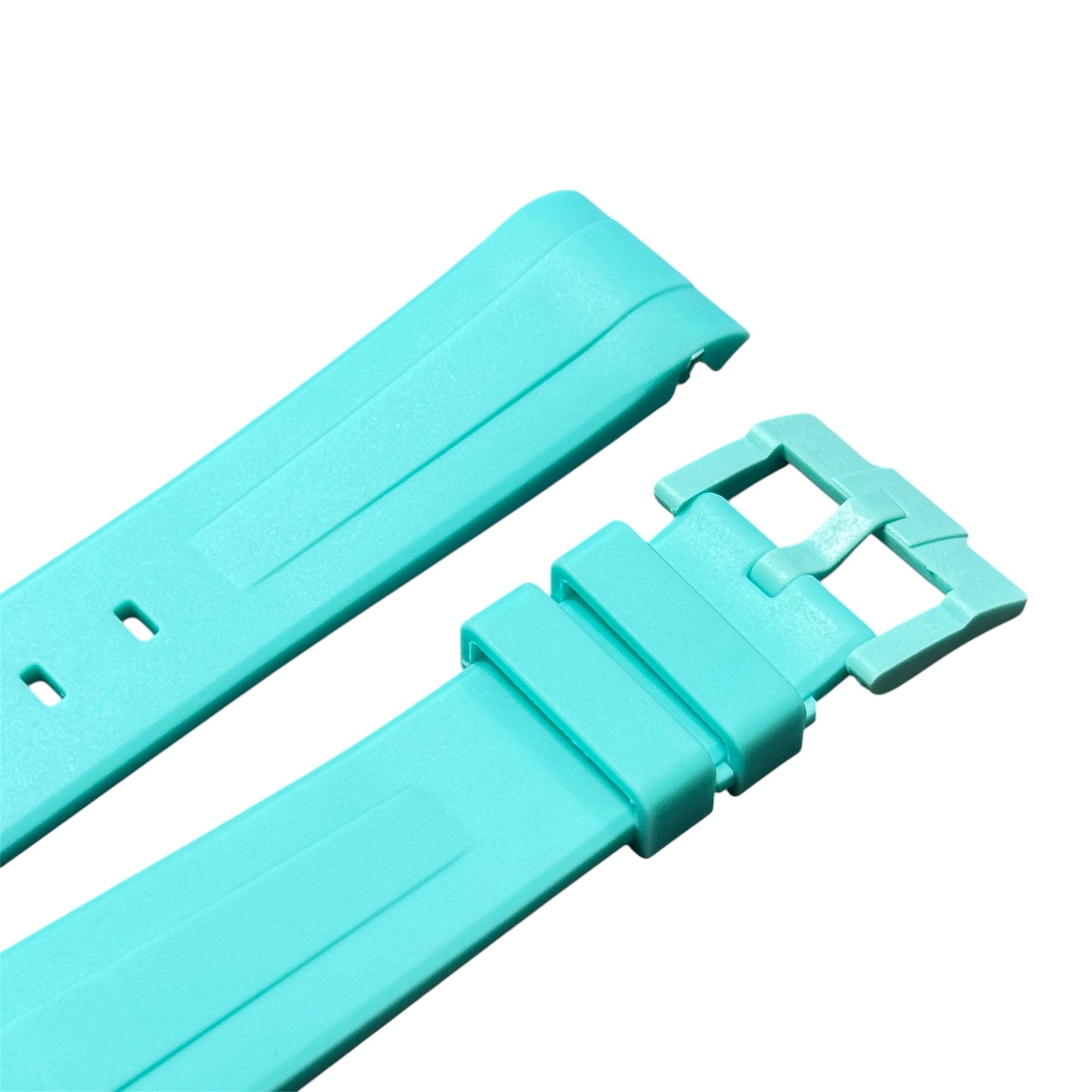 60M - Mint Green Curve end Rubber strap