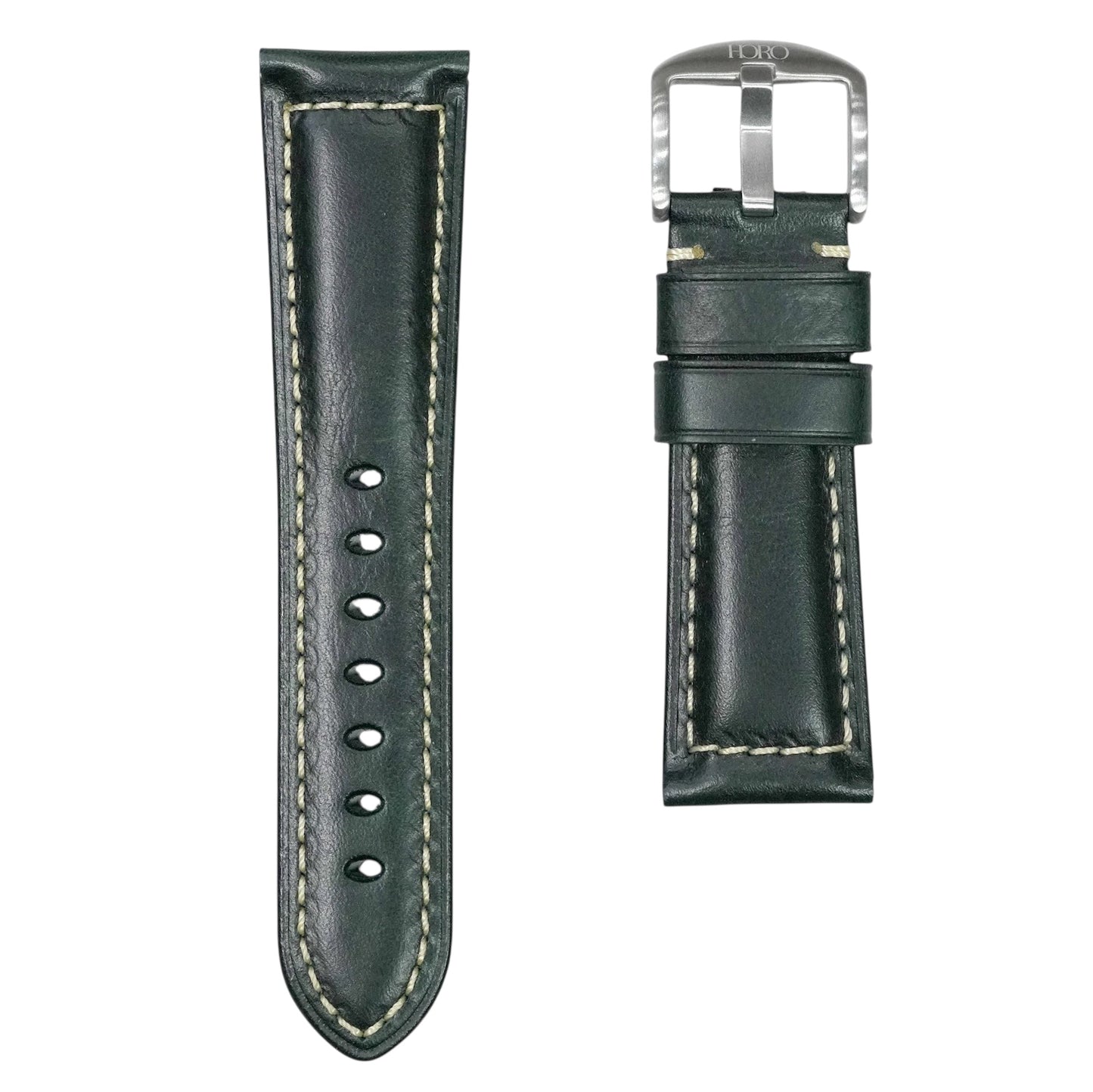 967 - Calf leather strap Dark Green