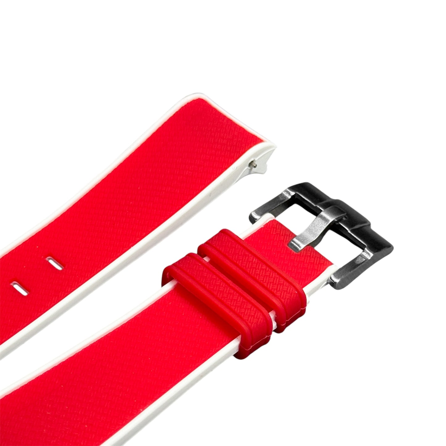 61M - Red/White Rubber strap