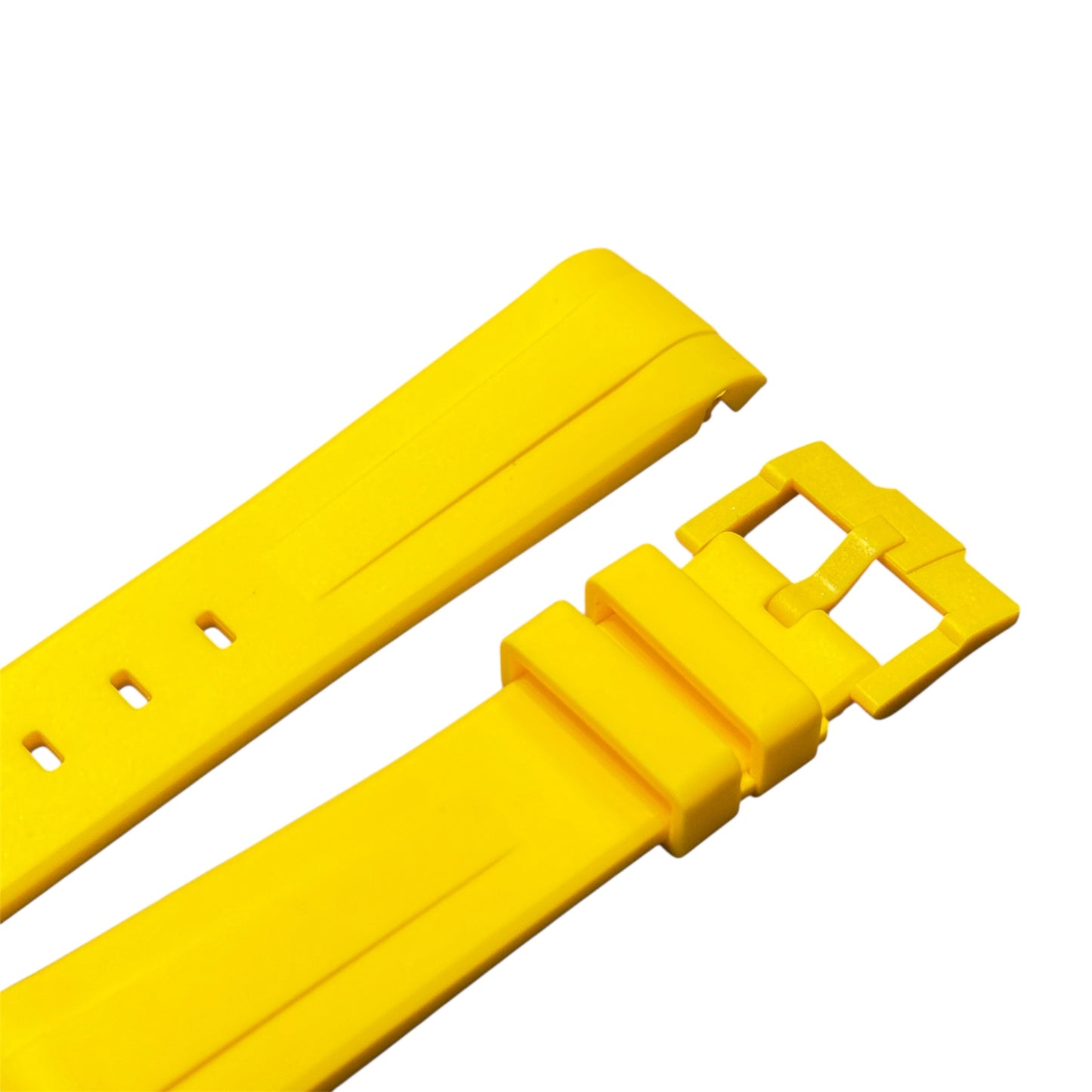 60M - Yellow Curve end Rubber strap