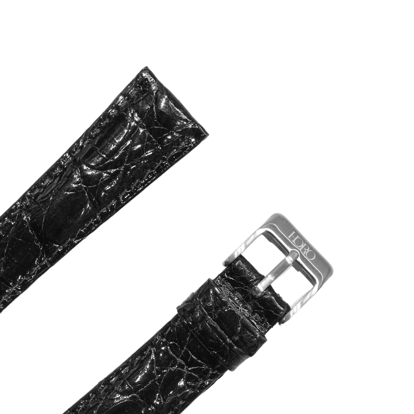 44A - Alligator strap shiny black