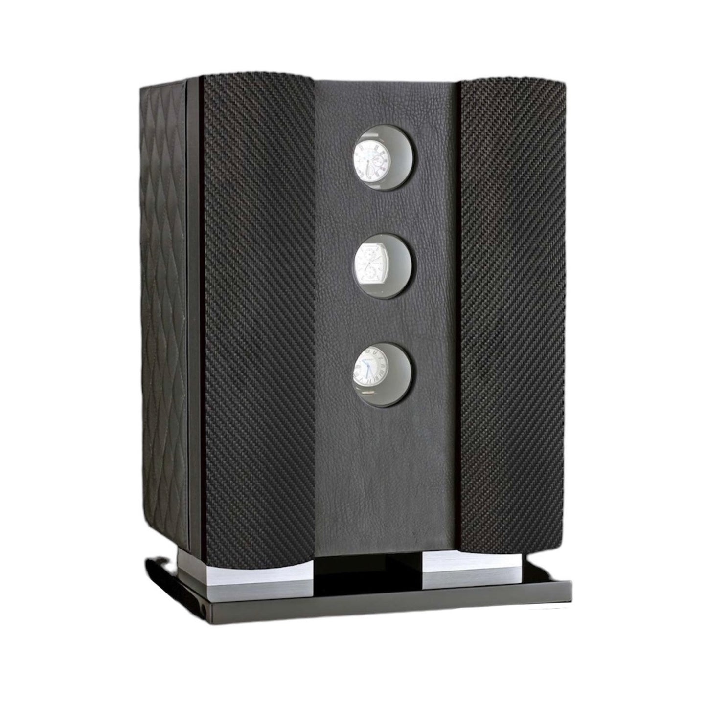 (Avante) Genuine Cowhide leather case with real carbon fiber panels 9 watch winders