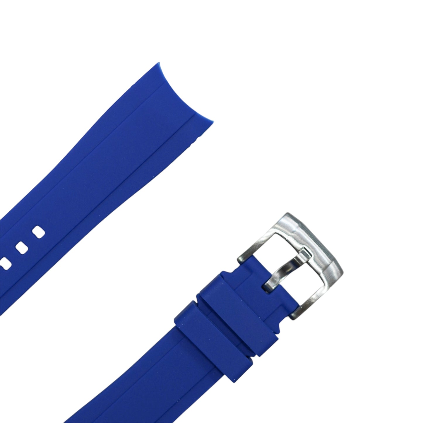 63M - Royal blue Curve end rubber strap