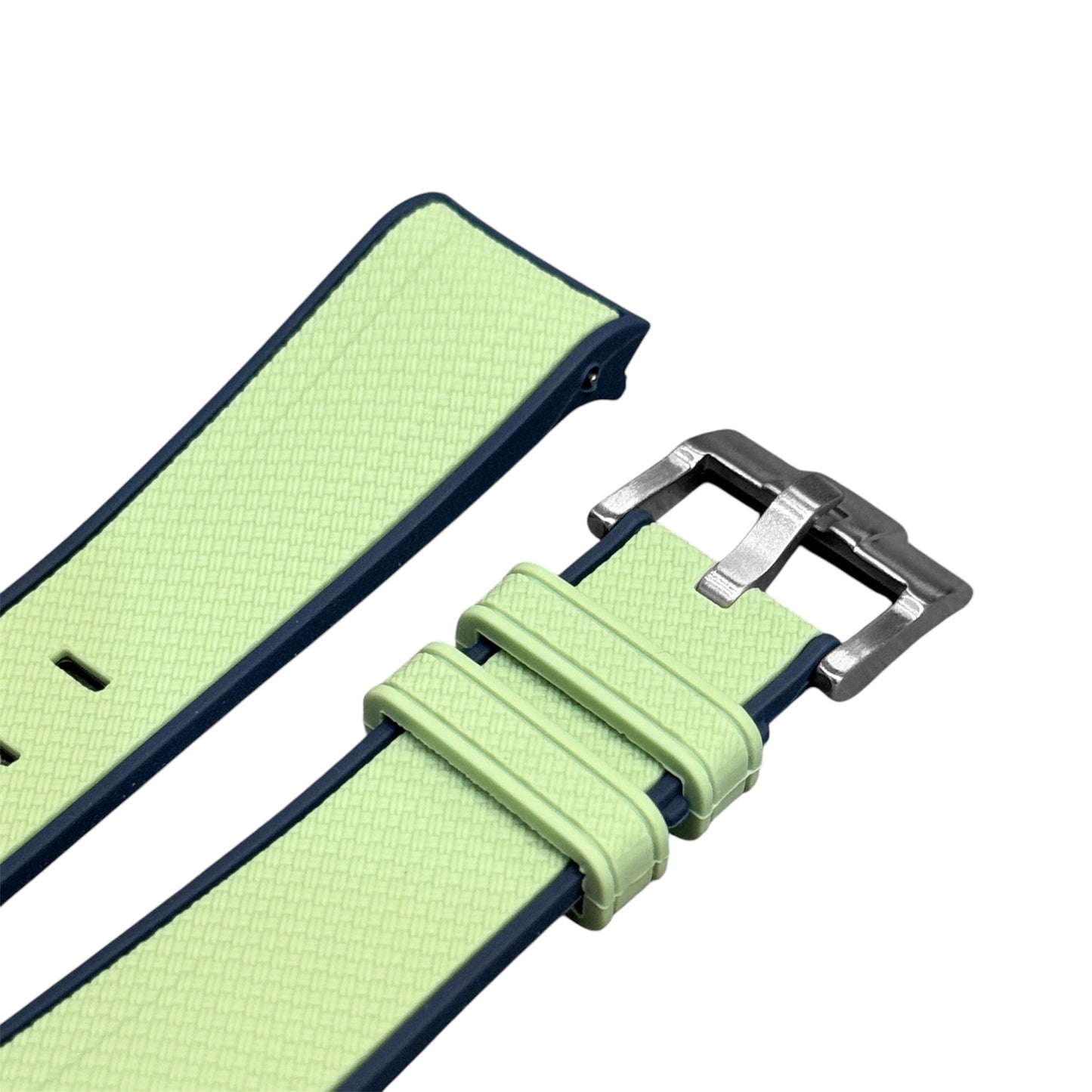 61M - Lime/Navy Rubber strap