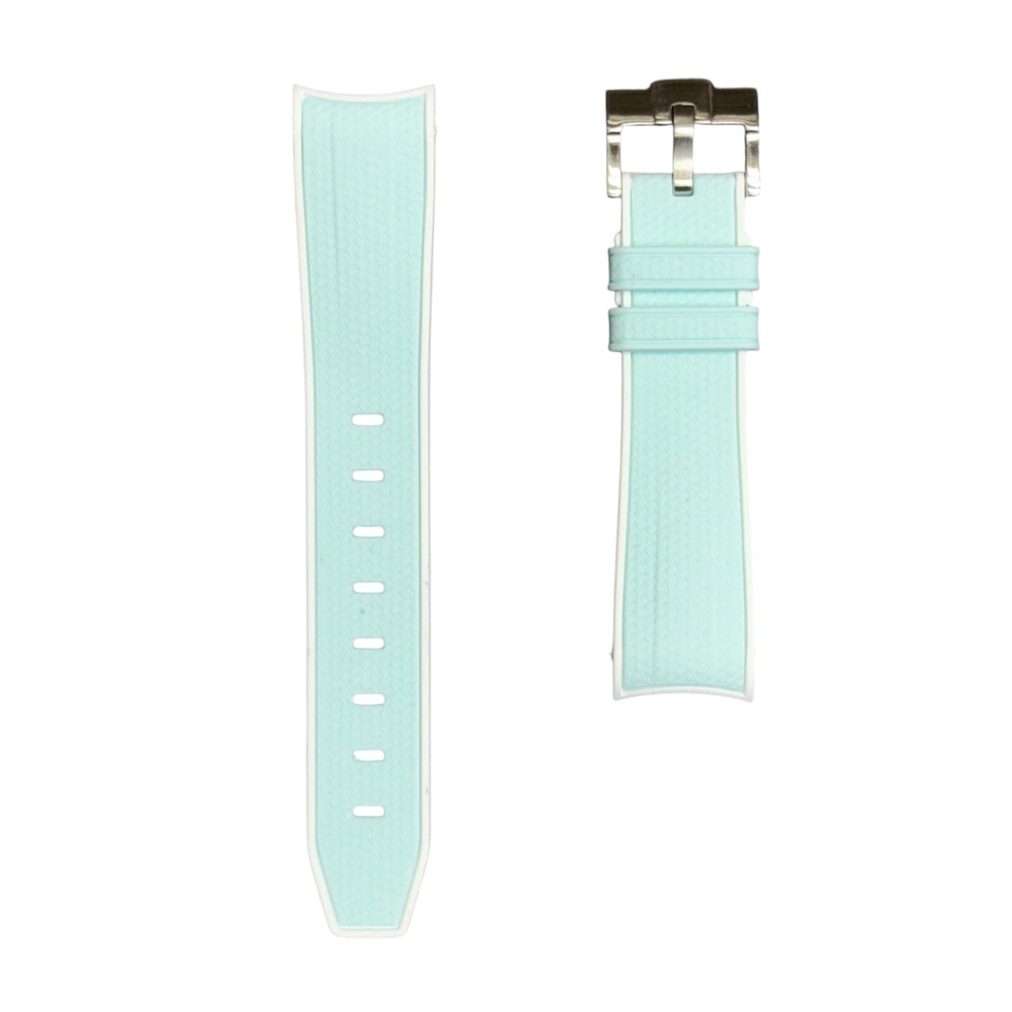 🎁 61M - Ice Blue/White Rubber strap (100% off)