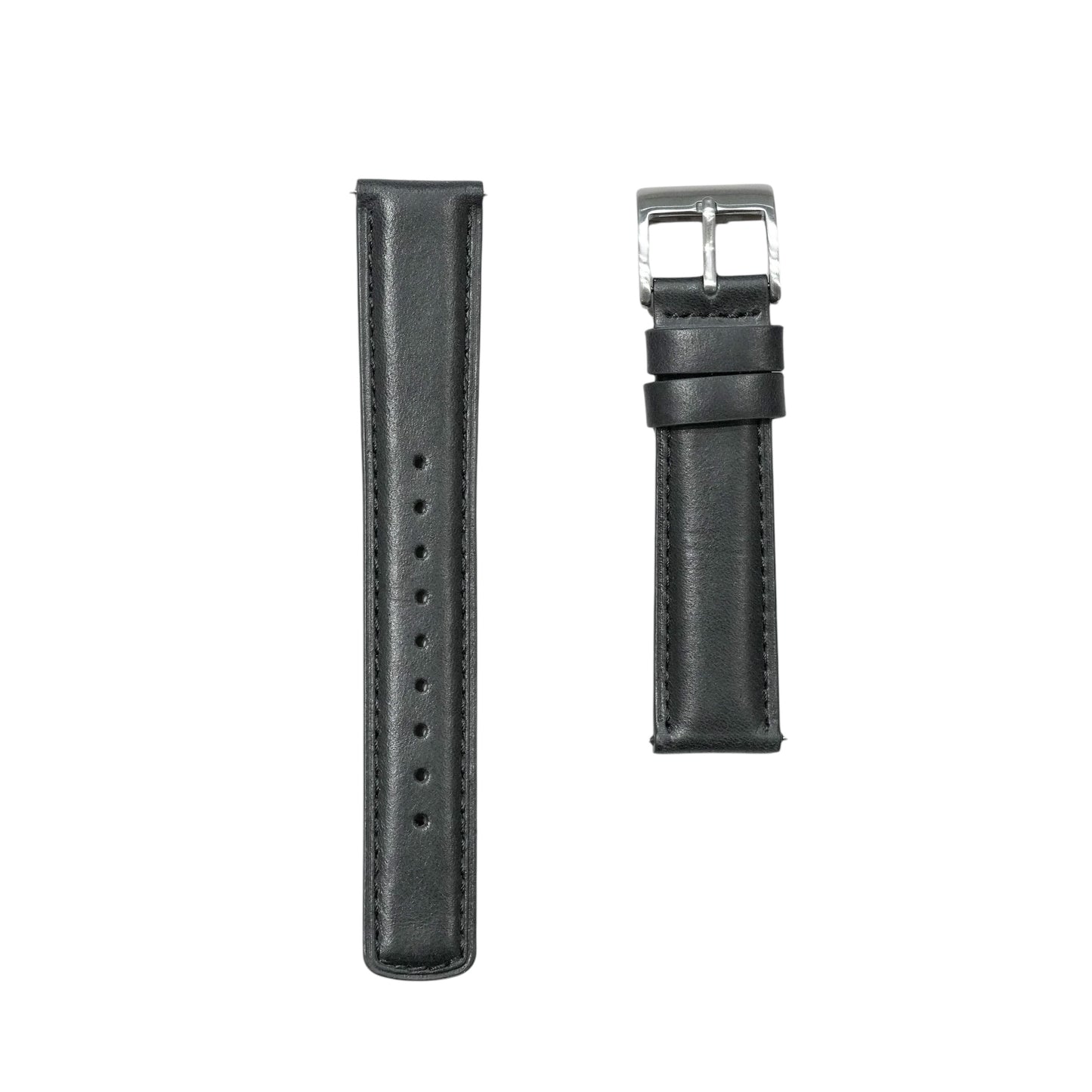 52A - Calf leather strap Black