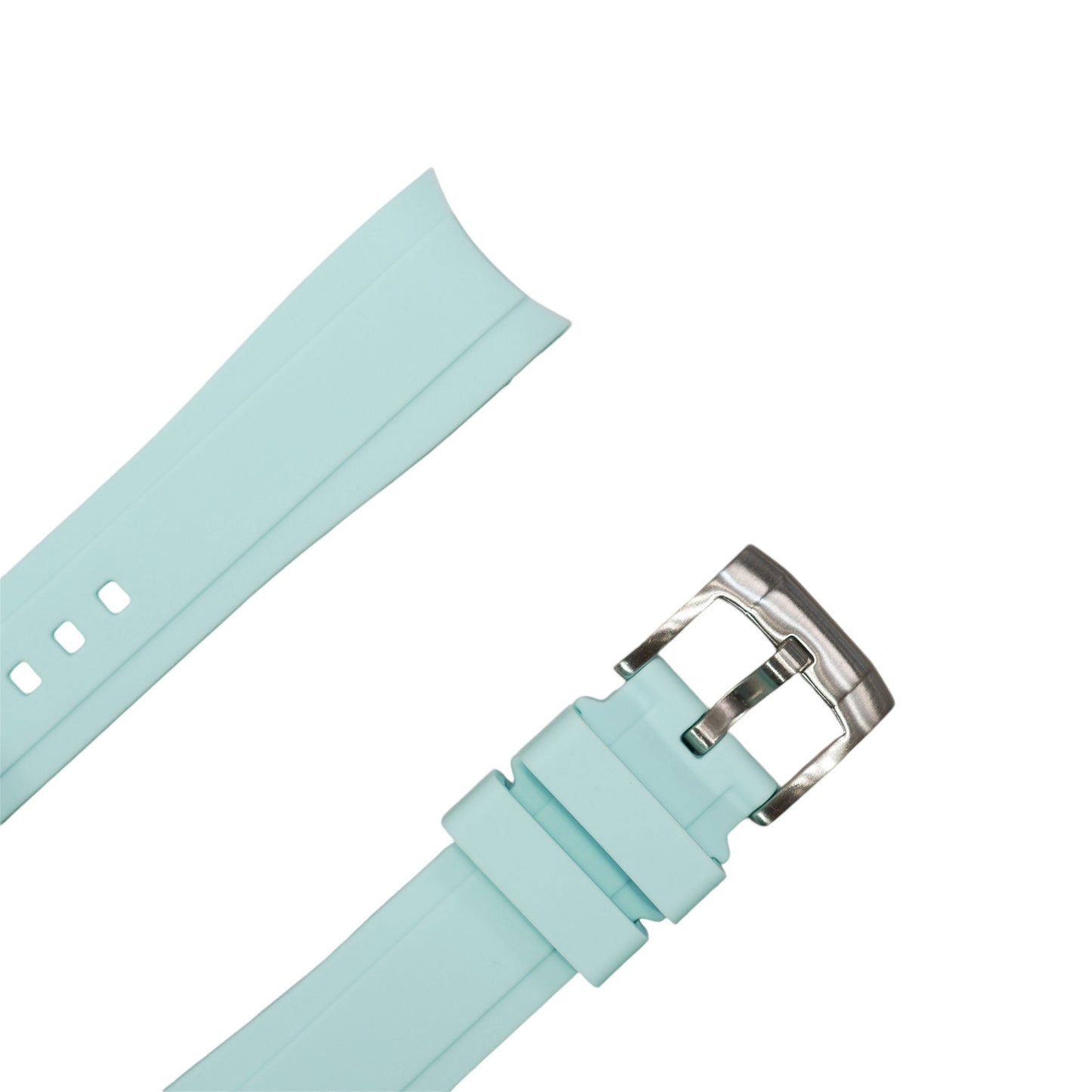 63M - Ice blue Curve end rubber strap