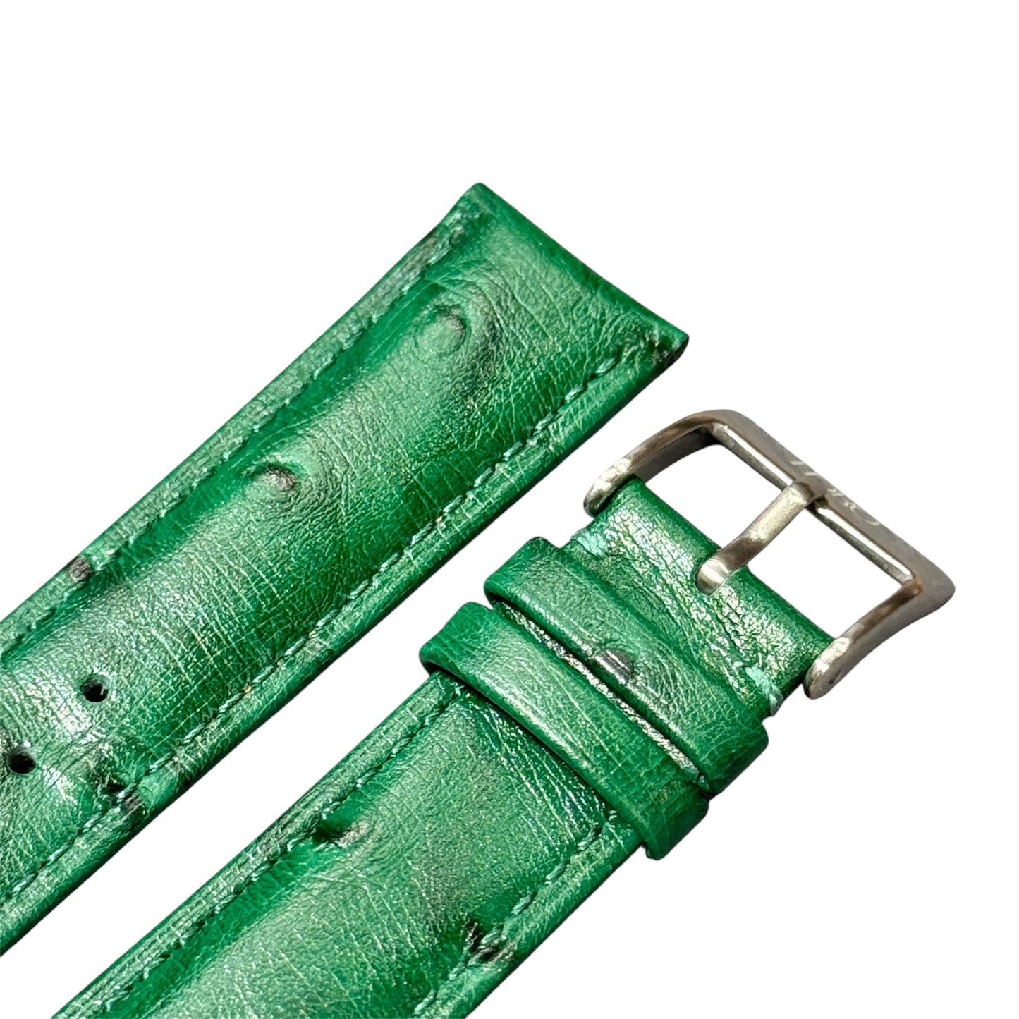 12A - Green Ostrich print Genuine Leather strap