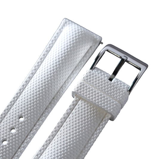 388 - White weave FKM Rubber strap
