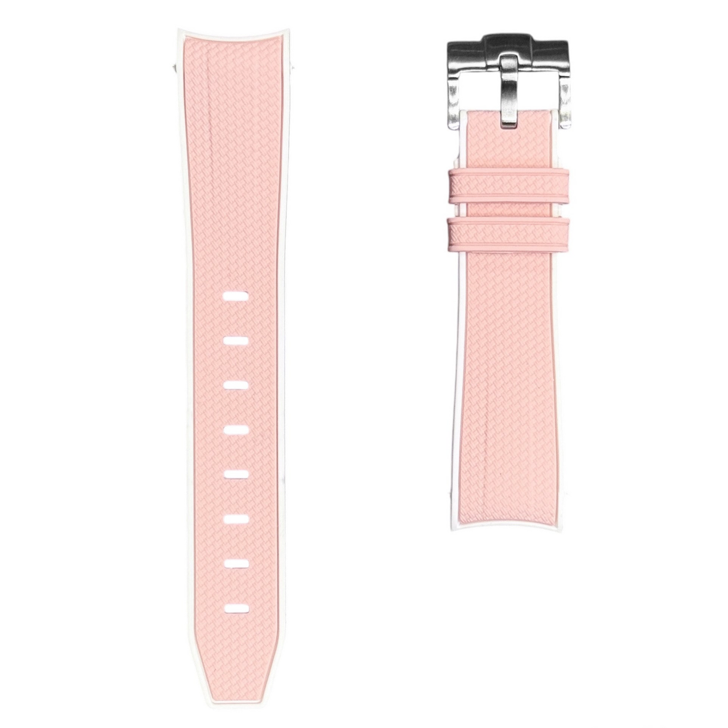 61M - Pink/White Rubber strap