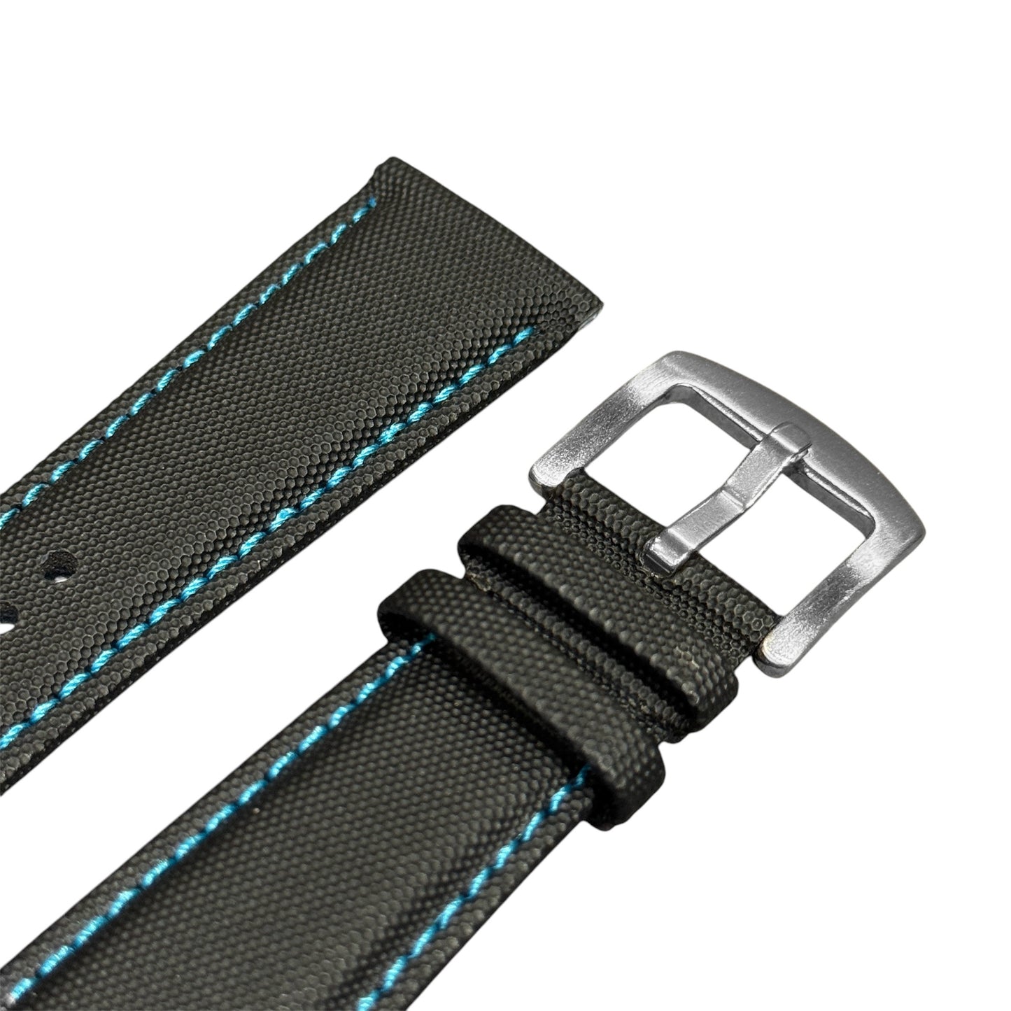 Fiber Nylon strap - Black/Sky blue