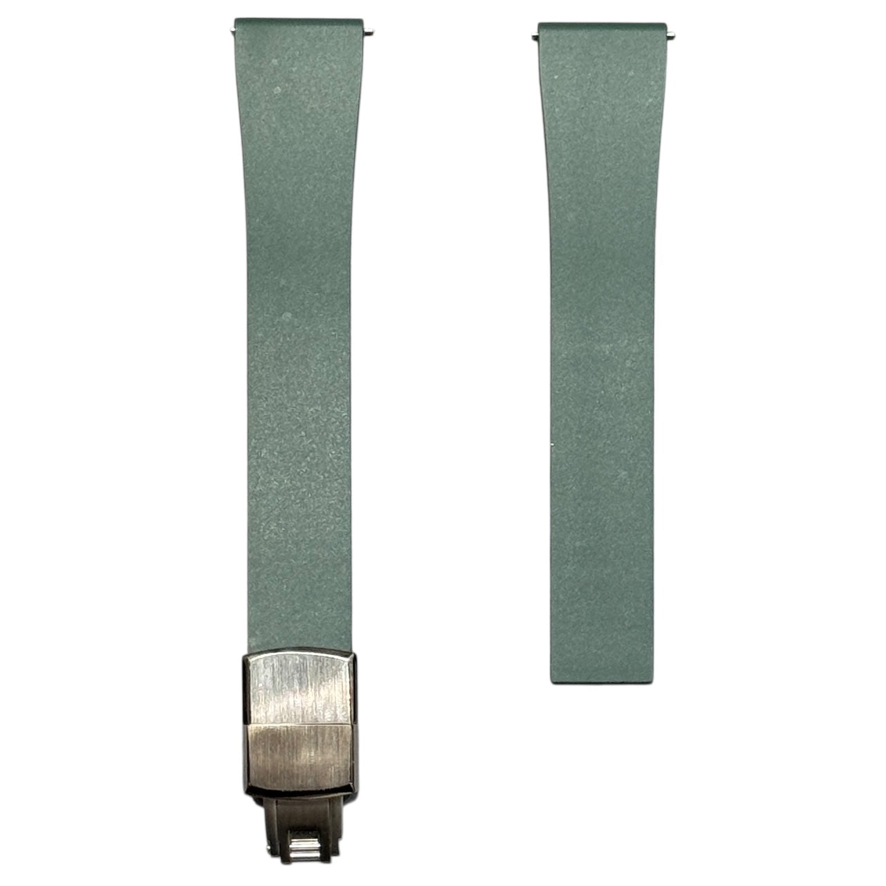610 - Forest Green Adjustable FKM Rubber strap with clasps