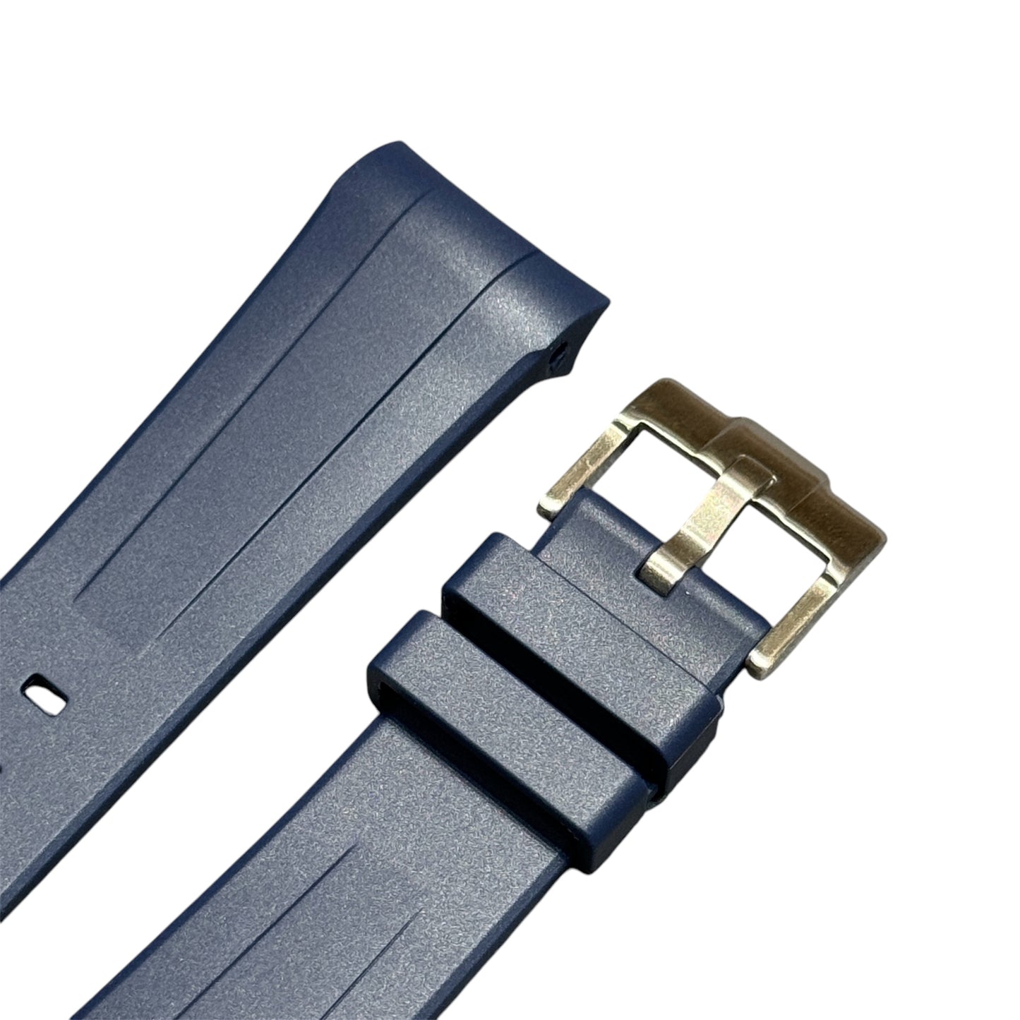 50F - Navy curve curve end Rubber strap for SW x BP Fifty fathoms