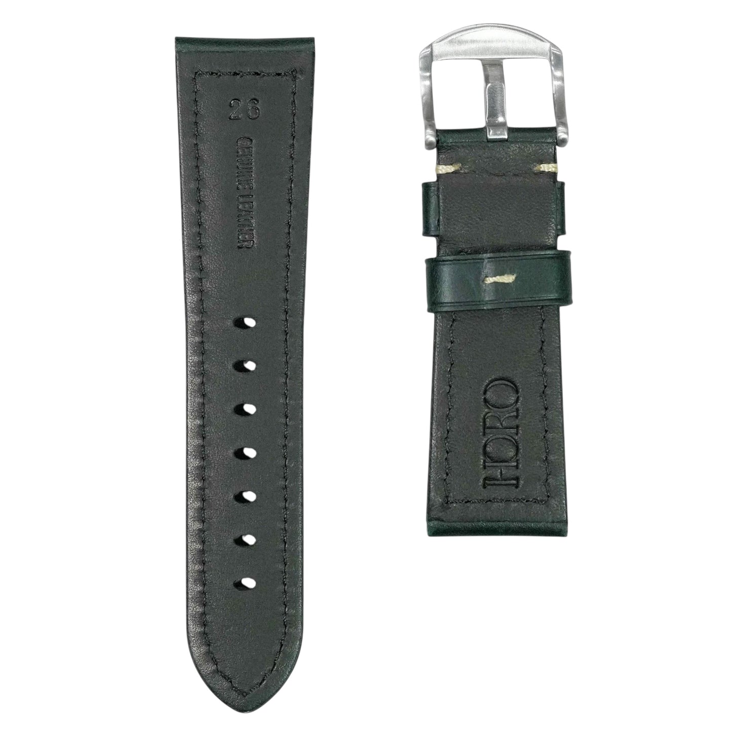 967 - Calf leather strap Dark Green