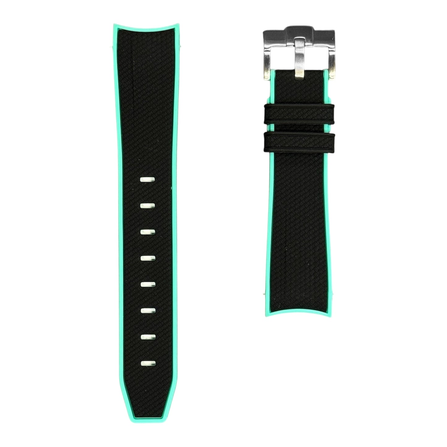 61M - Black/green Rubber strap